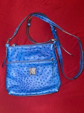 Dooney & Bourke Electric Blue Ostrich-Embossed Crossbody